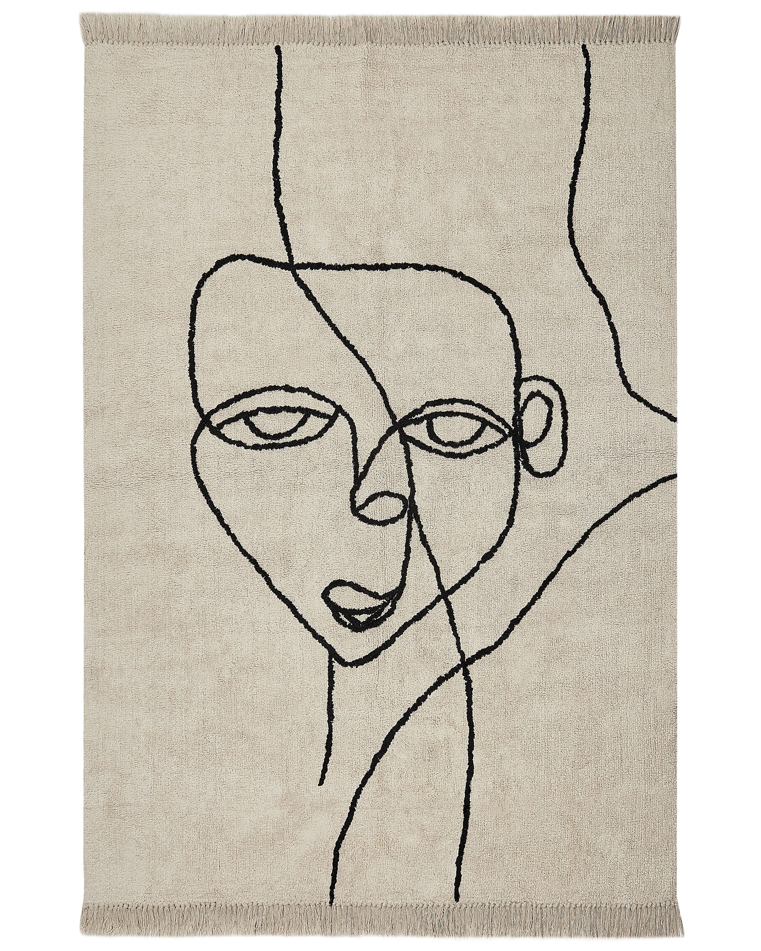 Rug NURU Light Beige 140 x 200 cm Cotton