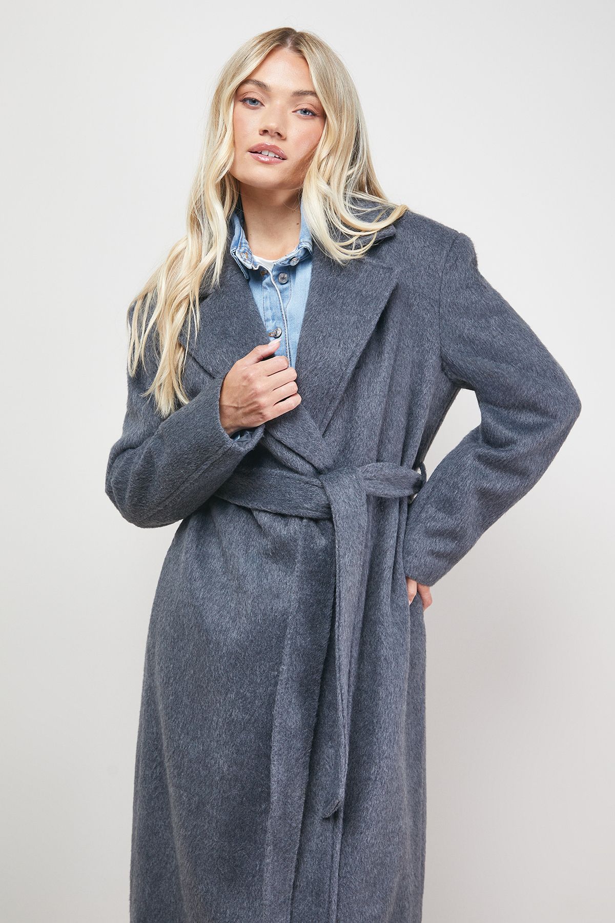 Oasis Brushed Belted Coat