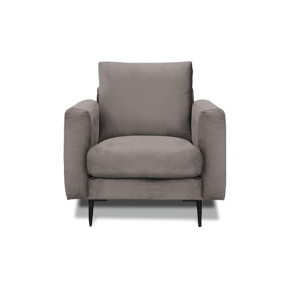 CARUSO - Fauteuil 1 place velours gris clair