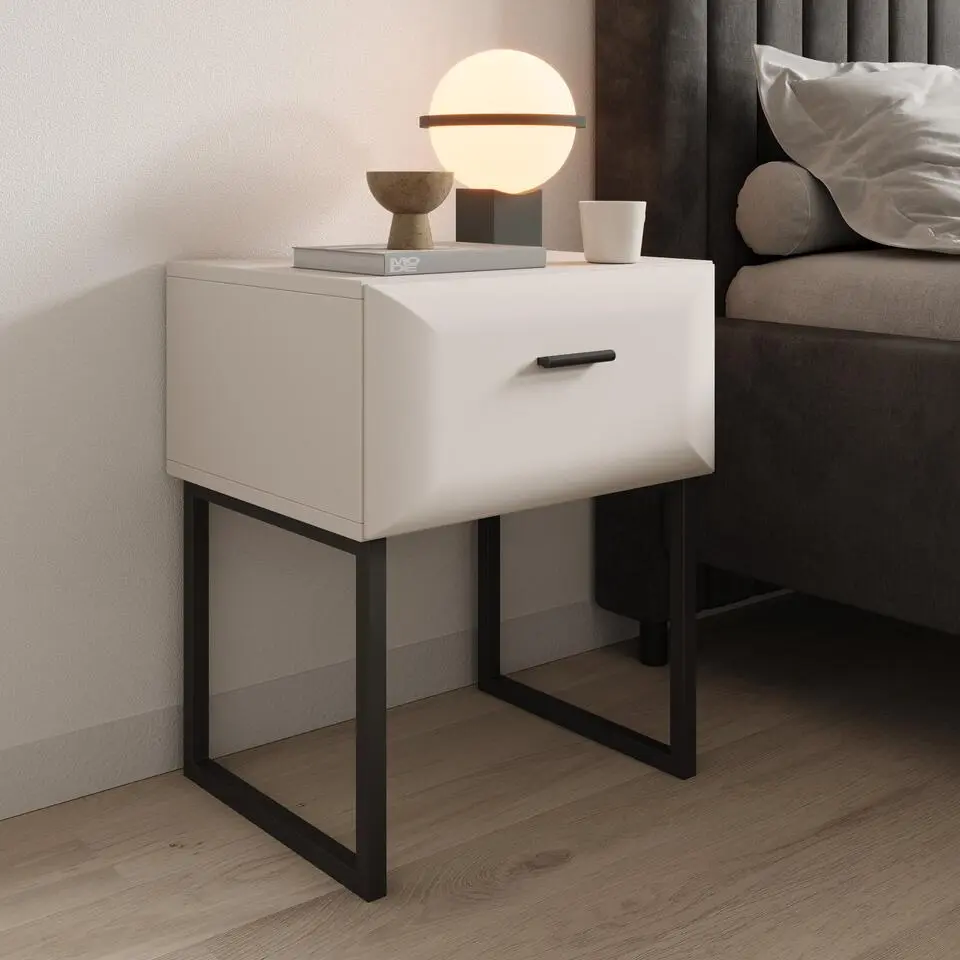 Meubella - Arosa - Nachtkastje - Beige - 45x38x55 cm