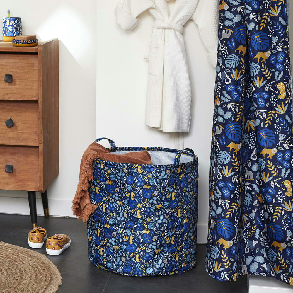 SAFARI - Grand panier de rangement pour jouets blanc 40x40x40cm