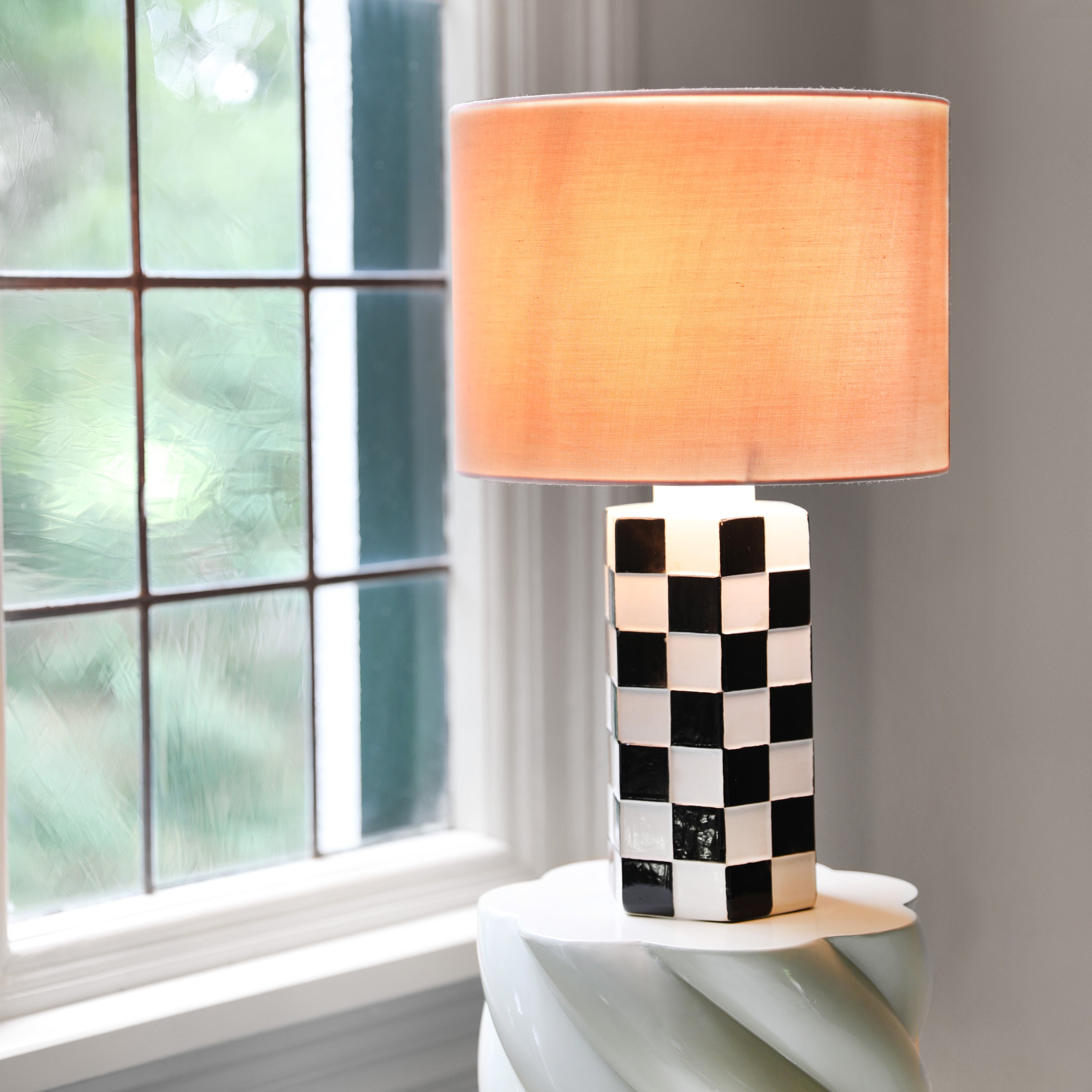 &k amsterdam Check Lamp - Zwart/wit