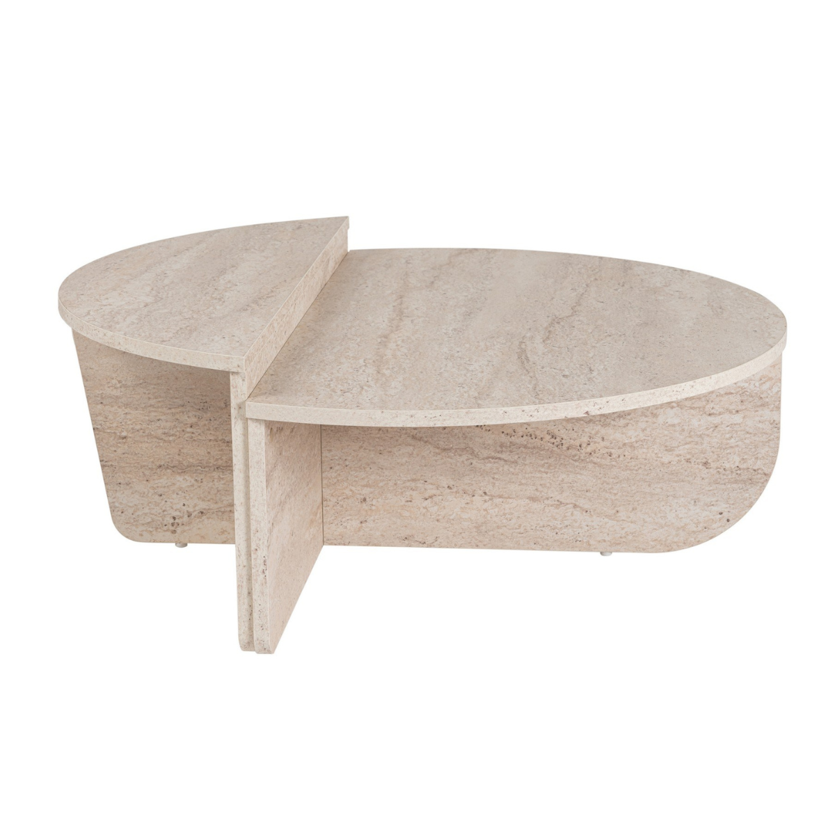 Calicosy - ORION Set van 2 salontafels - Licht hout - 90x90x35 cm