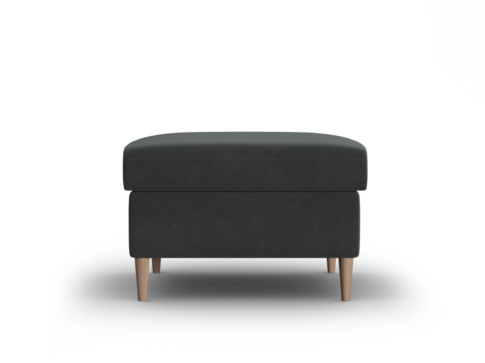 Cosmopolitan Design Poef Kyoto flueel donkergrijs - 70x70x45cm