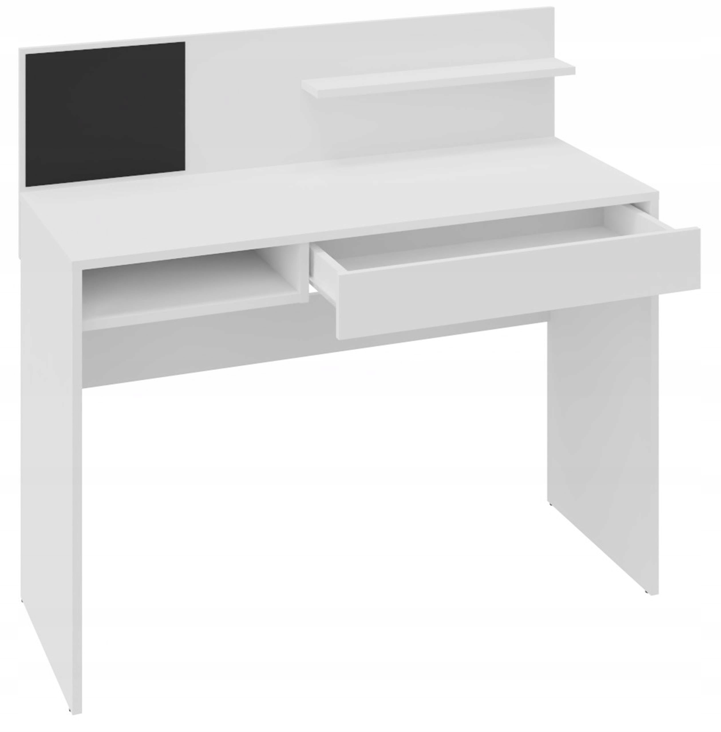 Biurko MAGNET białe 110cm tablica schowek szuflada
