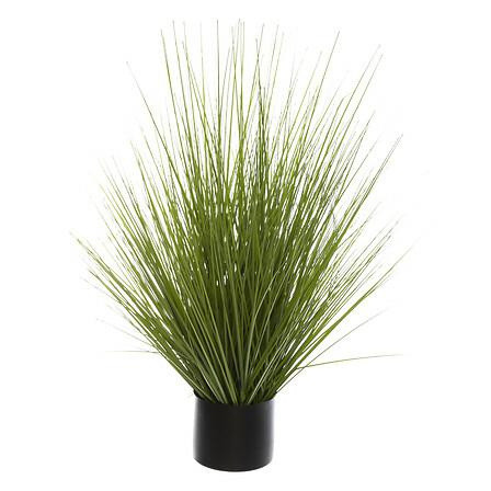 Sztuczna trawa w czarnej donicy 74 cm z tworzywa