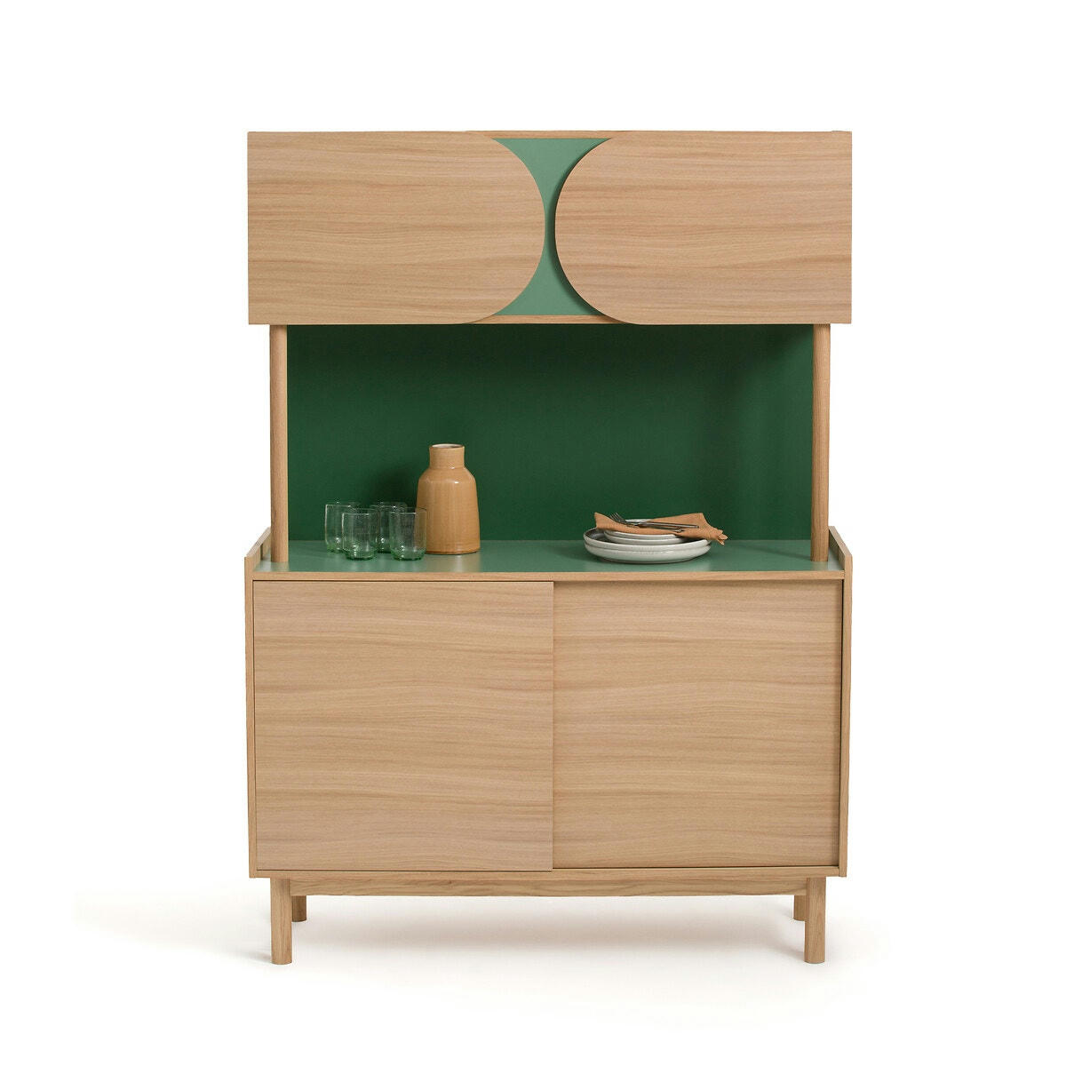 Buffet haut plaqué chêne et Formica, Quillan