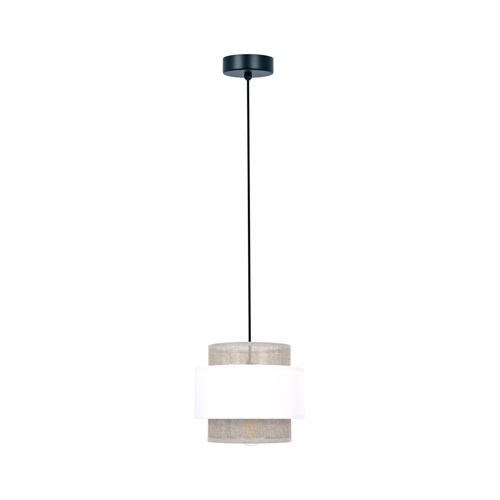 Lampa wisząca biało-beżowa RICO 1xE27x40W wym: 100x20x20 cm Kaja