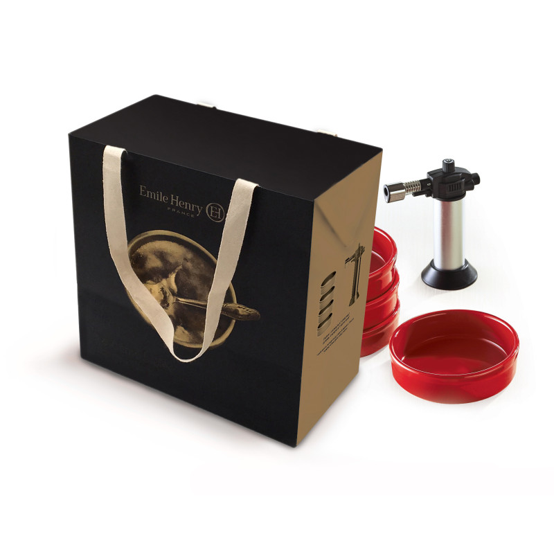 Coffret Crème Brûlée 4 ramequins | 1 Chalumeau