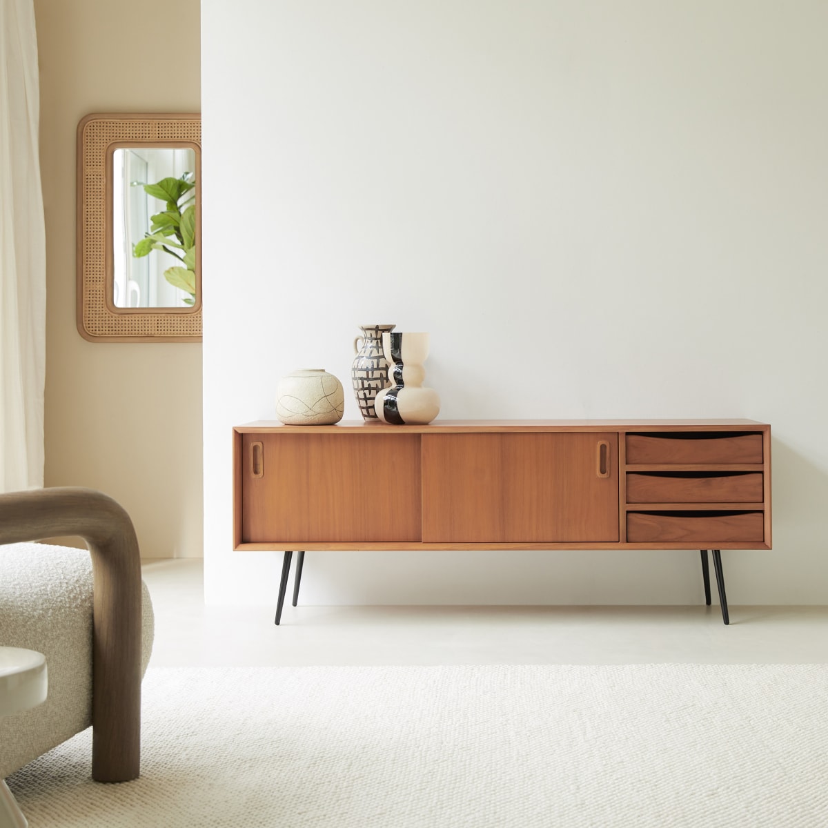 Tikamoon - Simen - Mahoniehouten tv-meubel 155 cm