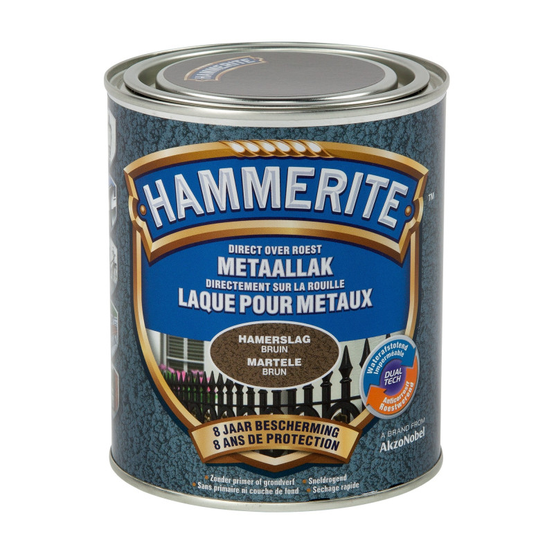 Laque antirouille pour métaux martelés brune 0,75 L HAMMERITE