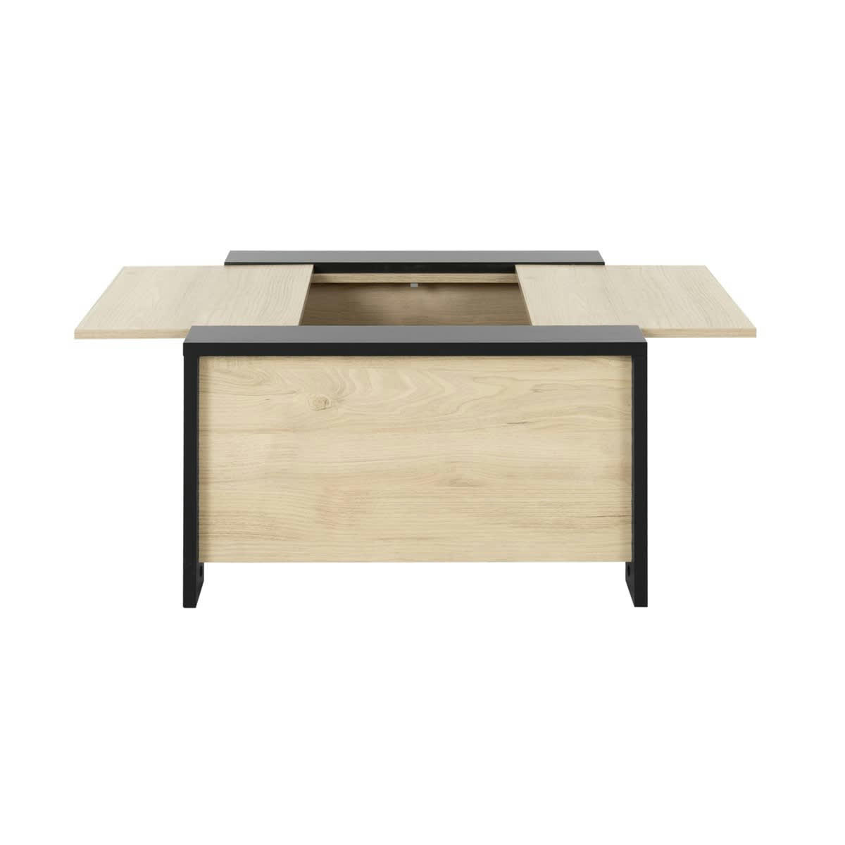 AURORA - Table basse bar bois noir effet bois marron 78x44x78