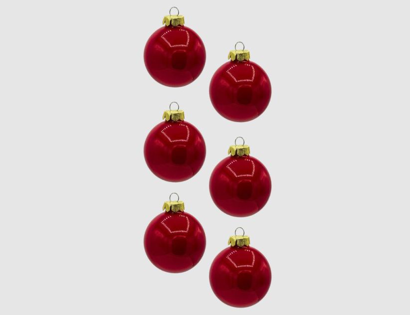 Weihnachtskugeln Rot Glas Ø6cm opal