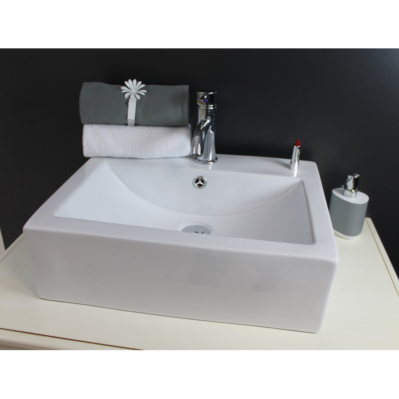 Vasque Cubic rectangulaire en céramique blanche AYOR BATHROOM