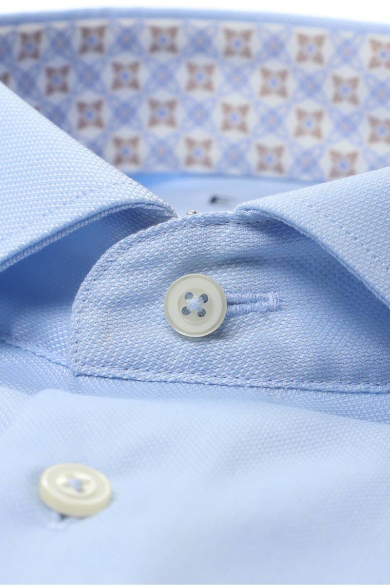 ETERNA Performance Slim Fit Tencel Hemd mittelblau, Strukturiert