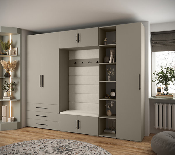 Garde-robe Inova 3 porte battante 236,7/290/47 3 Portes (gris)