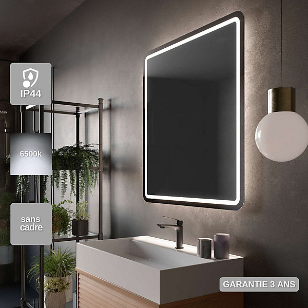 Miroir de Salle de Bain Lumineux LED 120x80 - Blanc Froid - AUSTRIA LEDIMEX