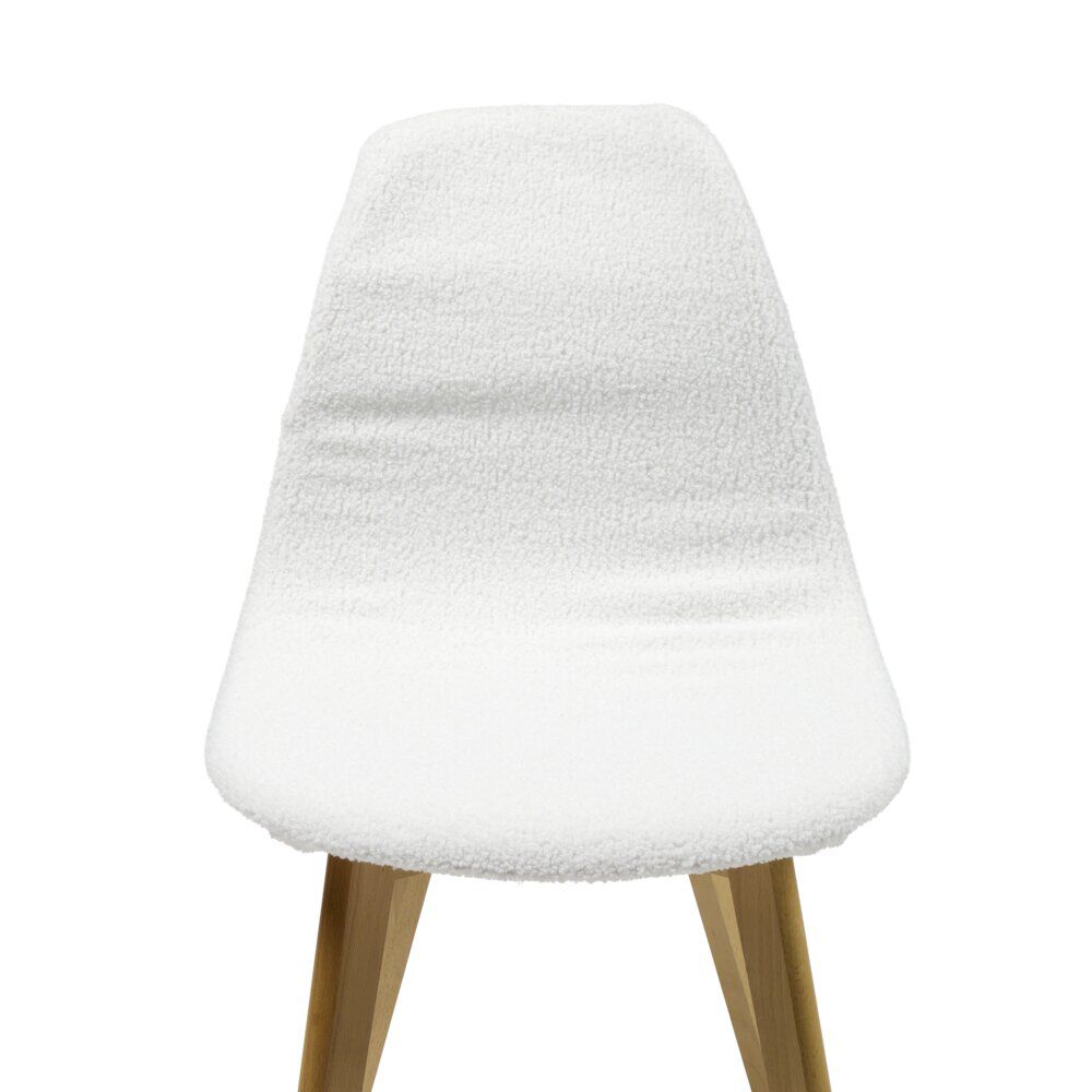 Housse de chaise tissu bouclette blanc 45x40x48cm