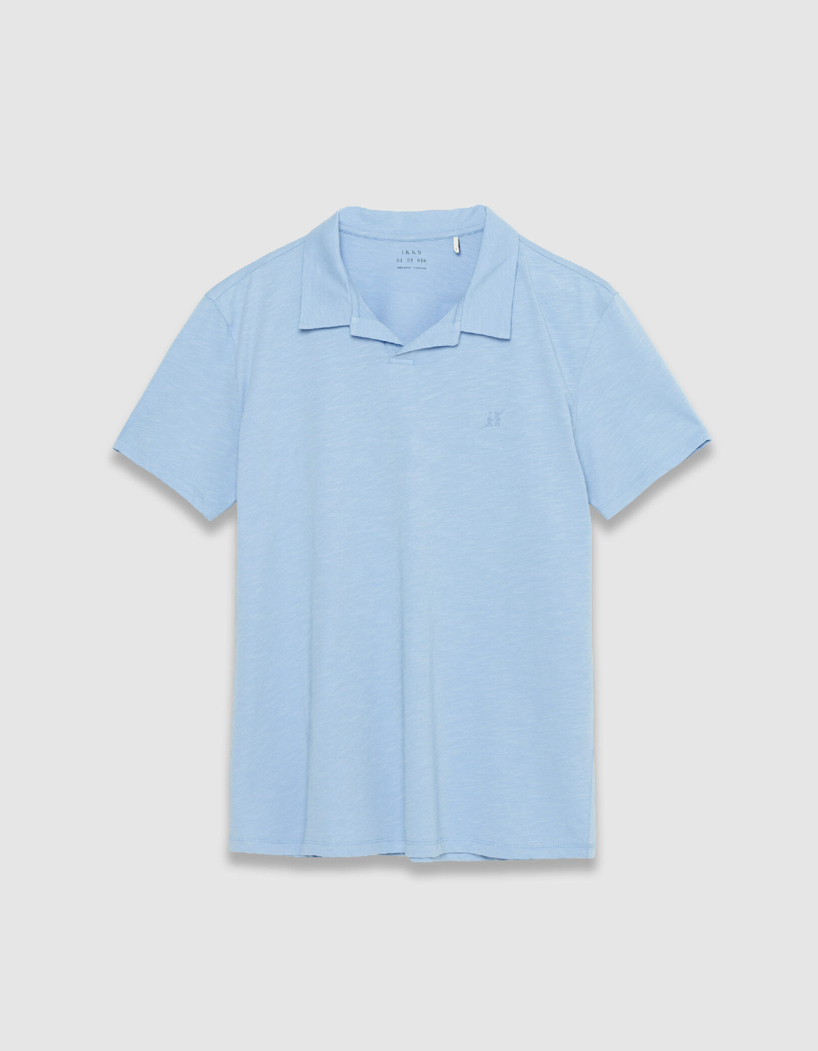 Polo manches courtes beige coton bio flammé Homme