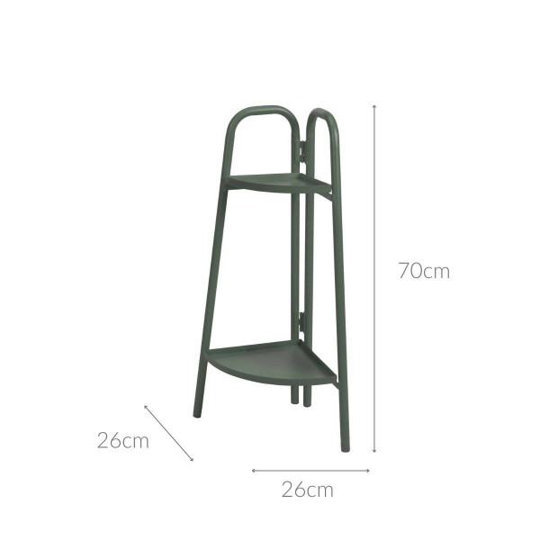 Metalowy kwietnik narożny, 2 poziomy, 70 cm