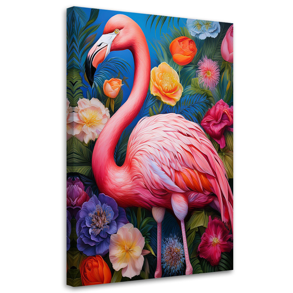 Feeby Obraz na płótnie, Flaming Zwierzęta Kwiaty 40x60