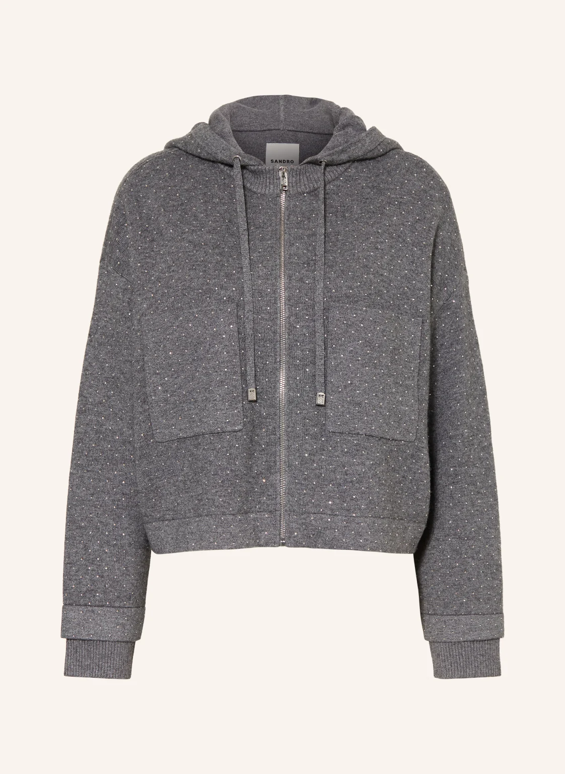 SANDRO Strickjacke mit Schmucksteinen