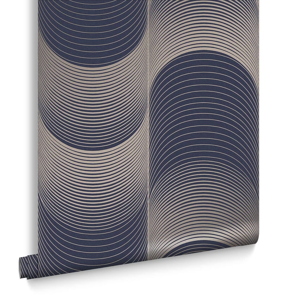 Graham & Brown Vliesbehang - Eclipse Navy & Pale Gold - 10mx52cm