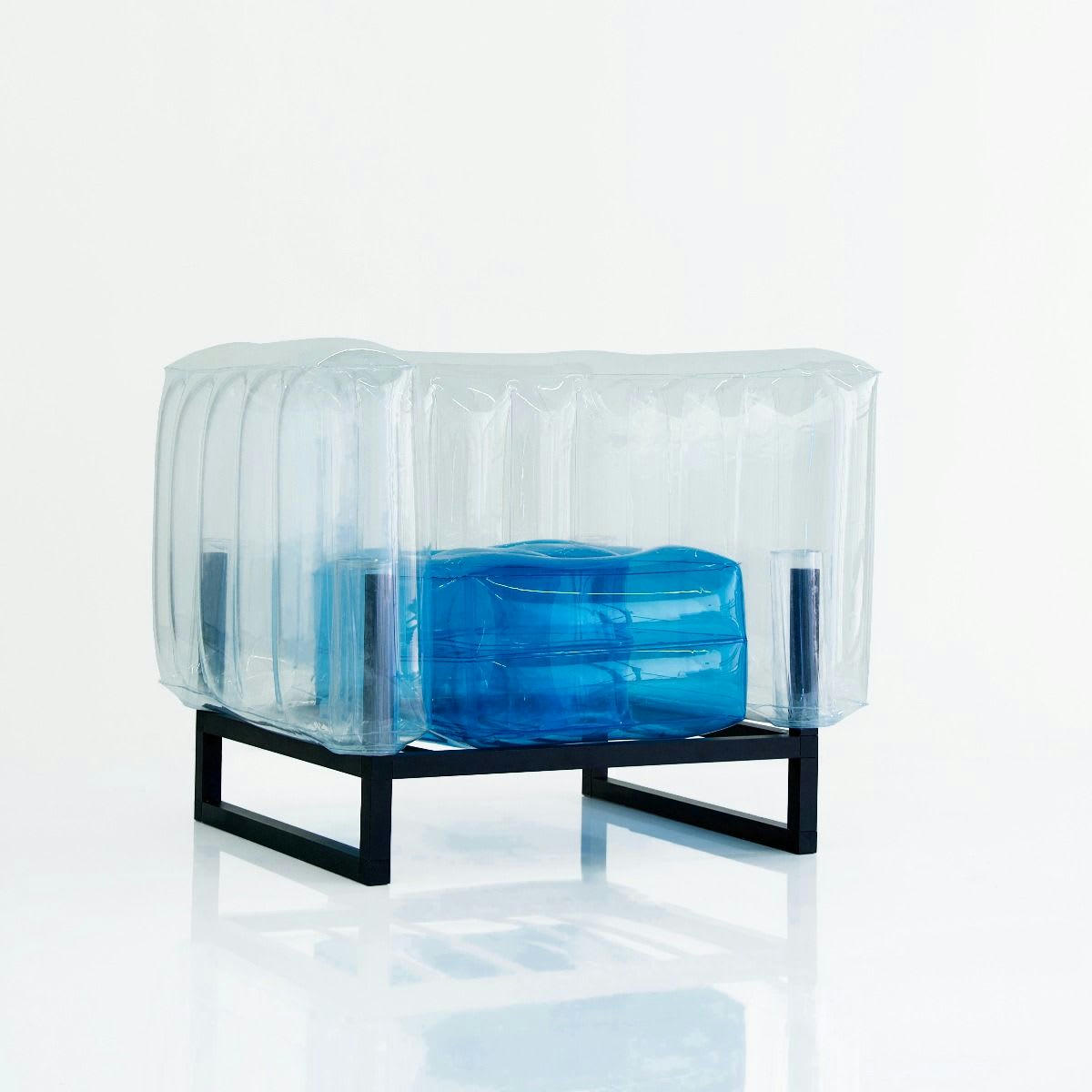 - Fauteuil design Bicolore transparent/bleu