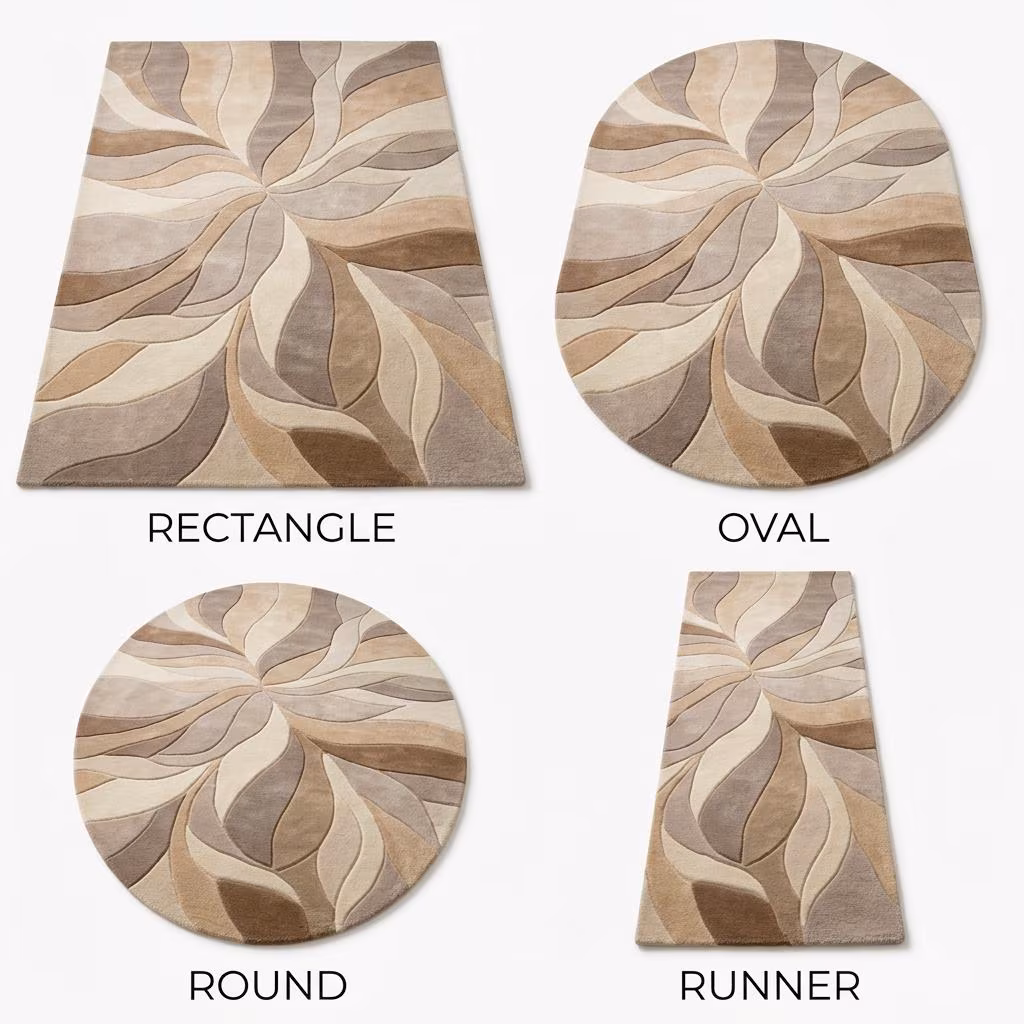 Unlike Flat Rugs ,Abstract Wavy Pattern, Beige Brown Cream, Hand-Tufted Textured Carpet, Modern Large Area Rug for Living Room Bedroom Rugs
