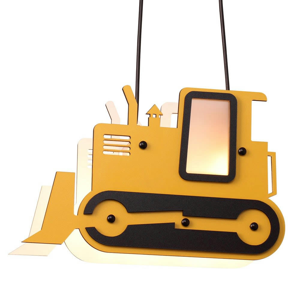 EXCAVADORA - Plafonnier enfant jaune en forme de pelleteuse