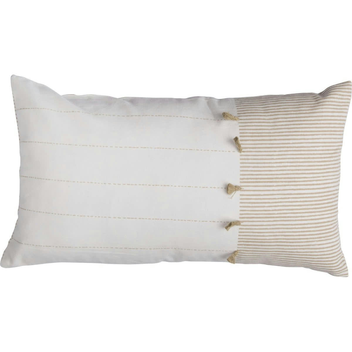 PINSTRIPE - Housse de coussin coton  50x30 sable