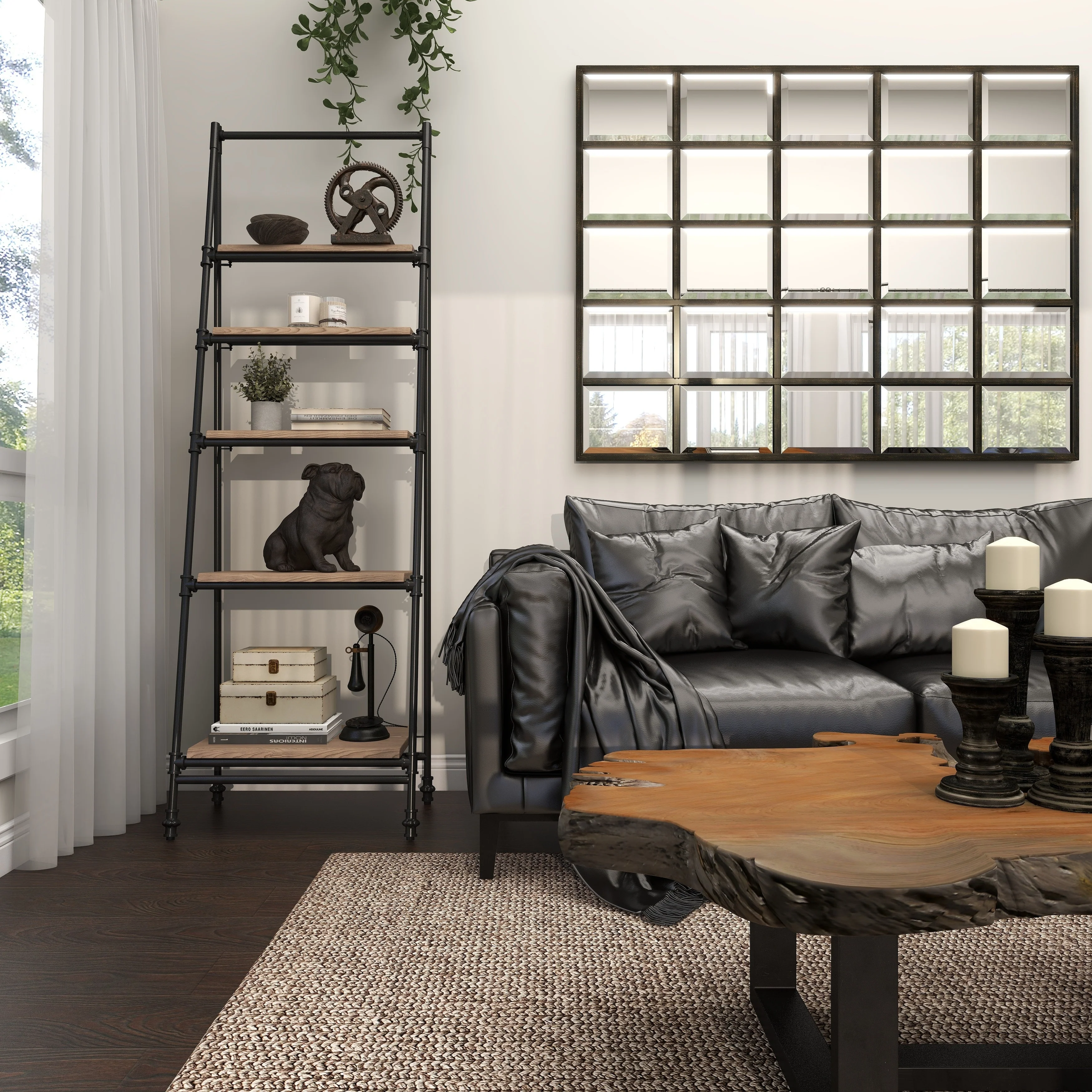 Benzara Metal and Wood Shelf Stand