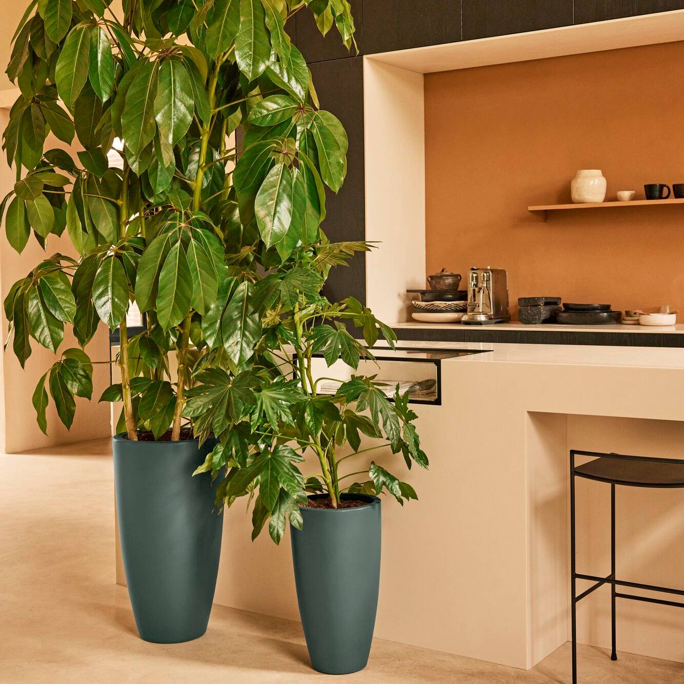 Elho June Round High 40 - Groen - Ø 39 x H 70 cm - Binnen en Buiten -