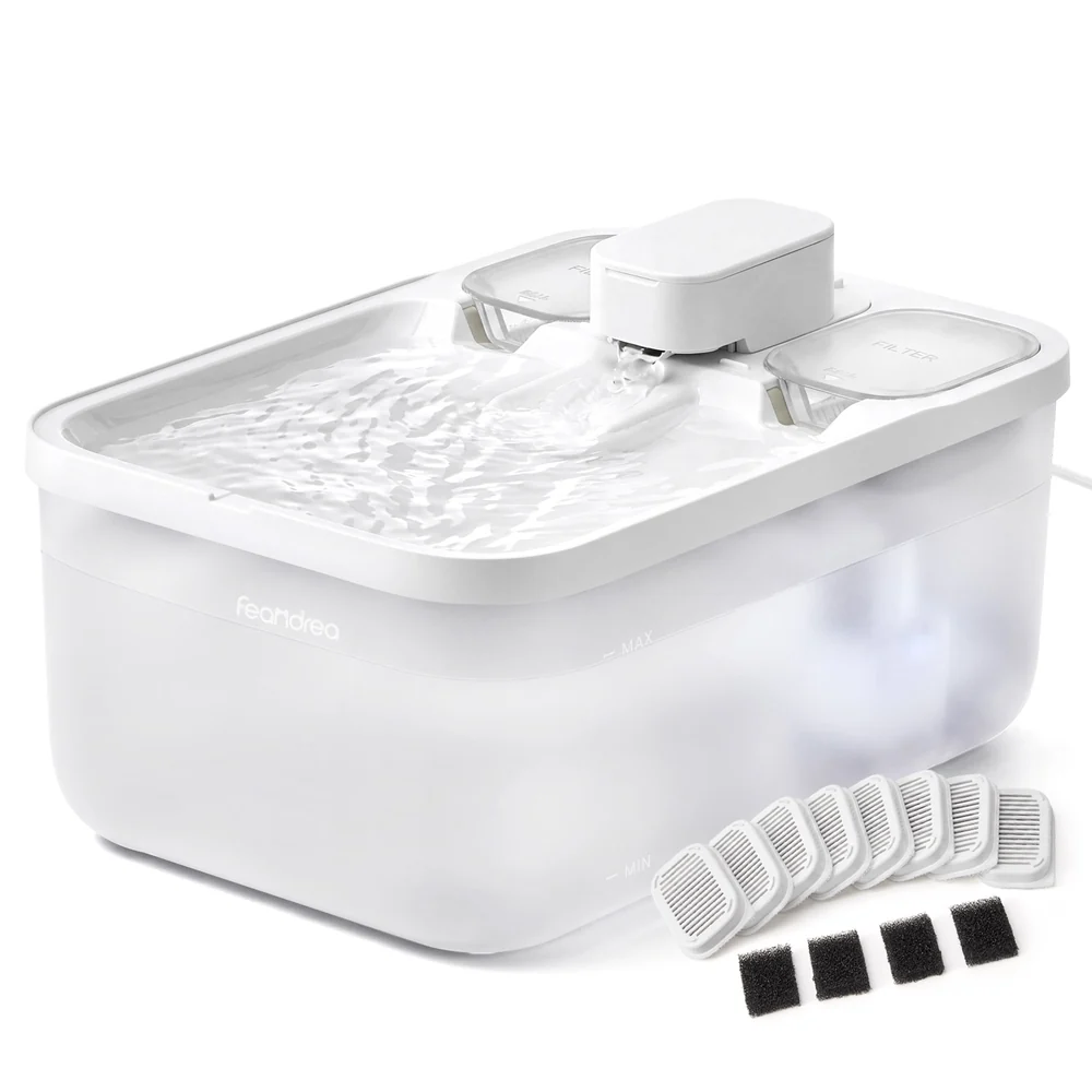 Fontaine à eau pour chat avec filtration silencieuse