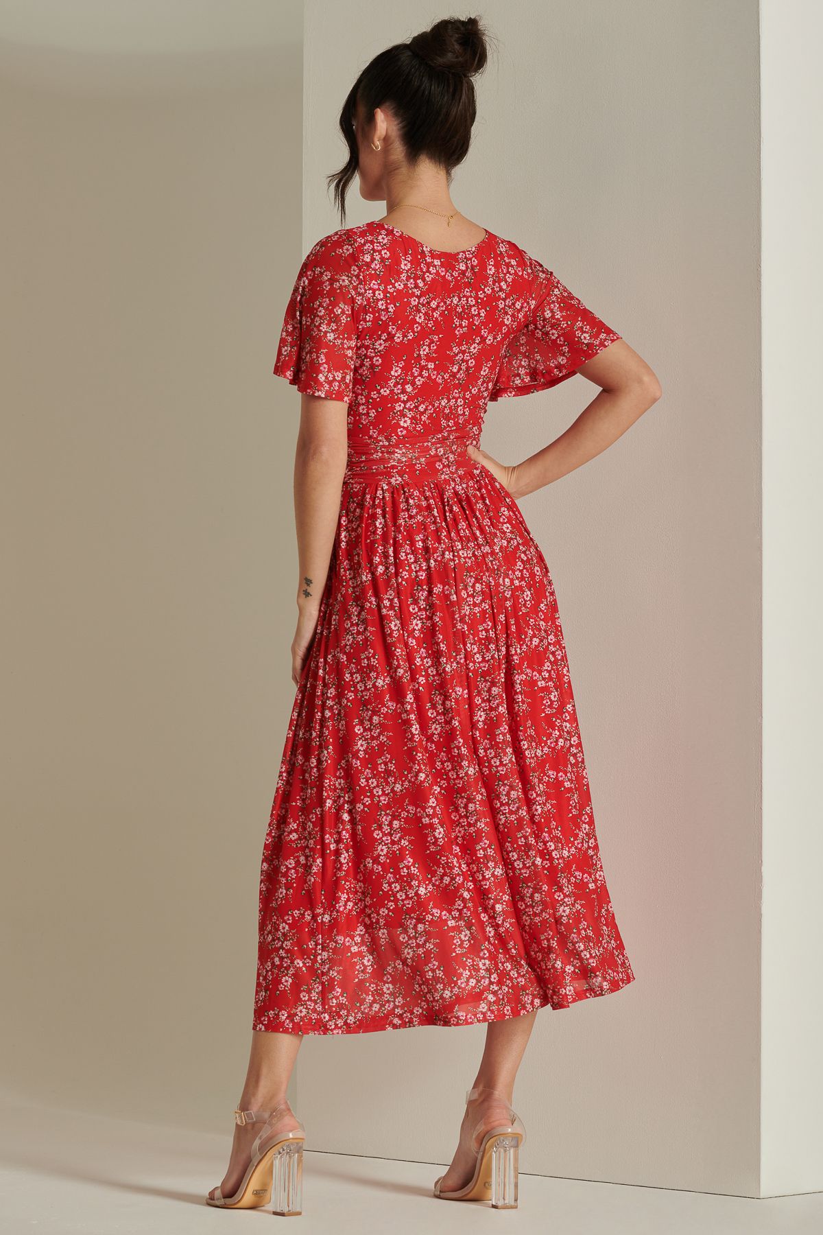 Jolie Moi Rexina Maxi Mesh Dress