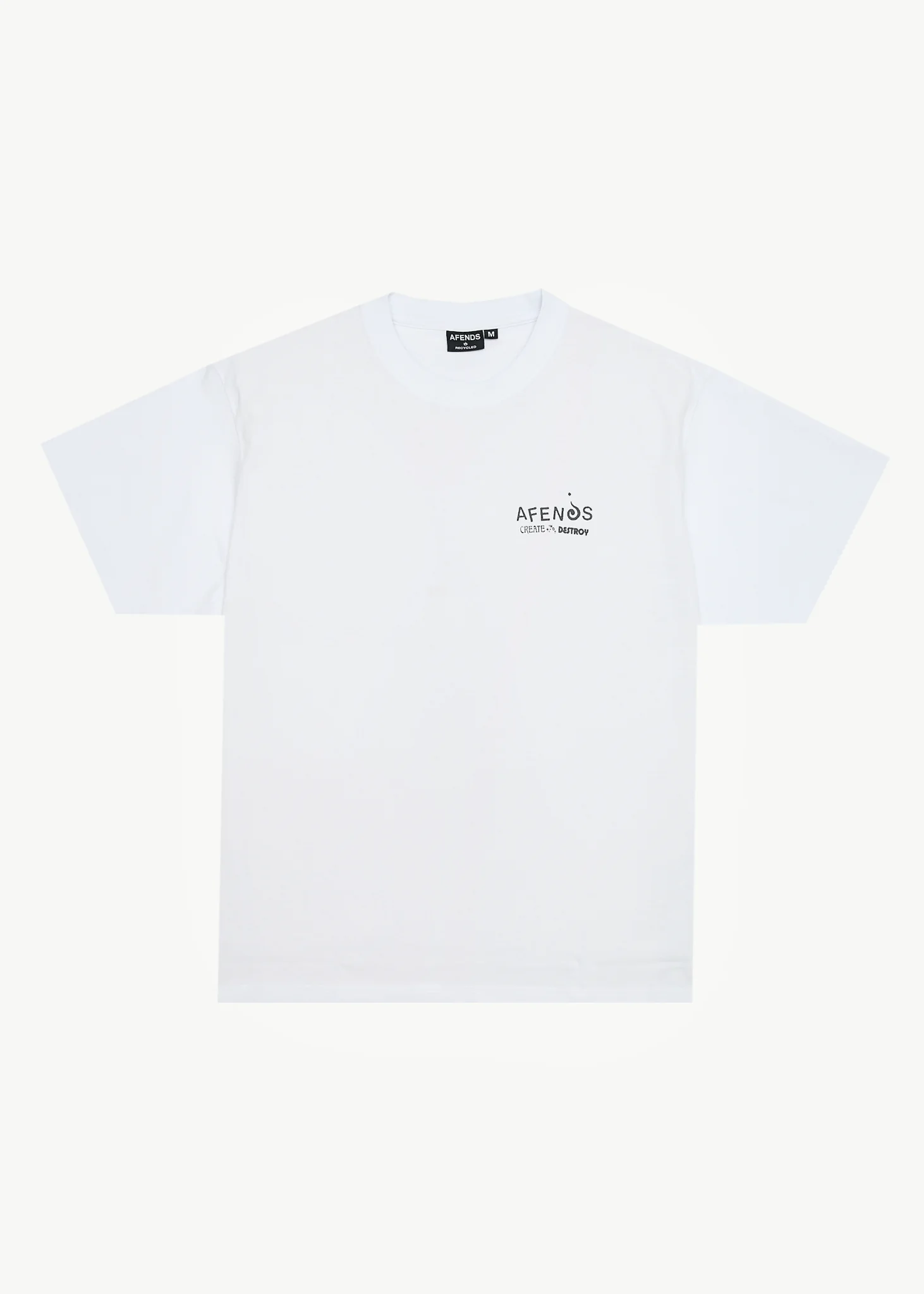 AFENDS Mens Mind Over - Heavyweight Boxy Tee - White