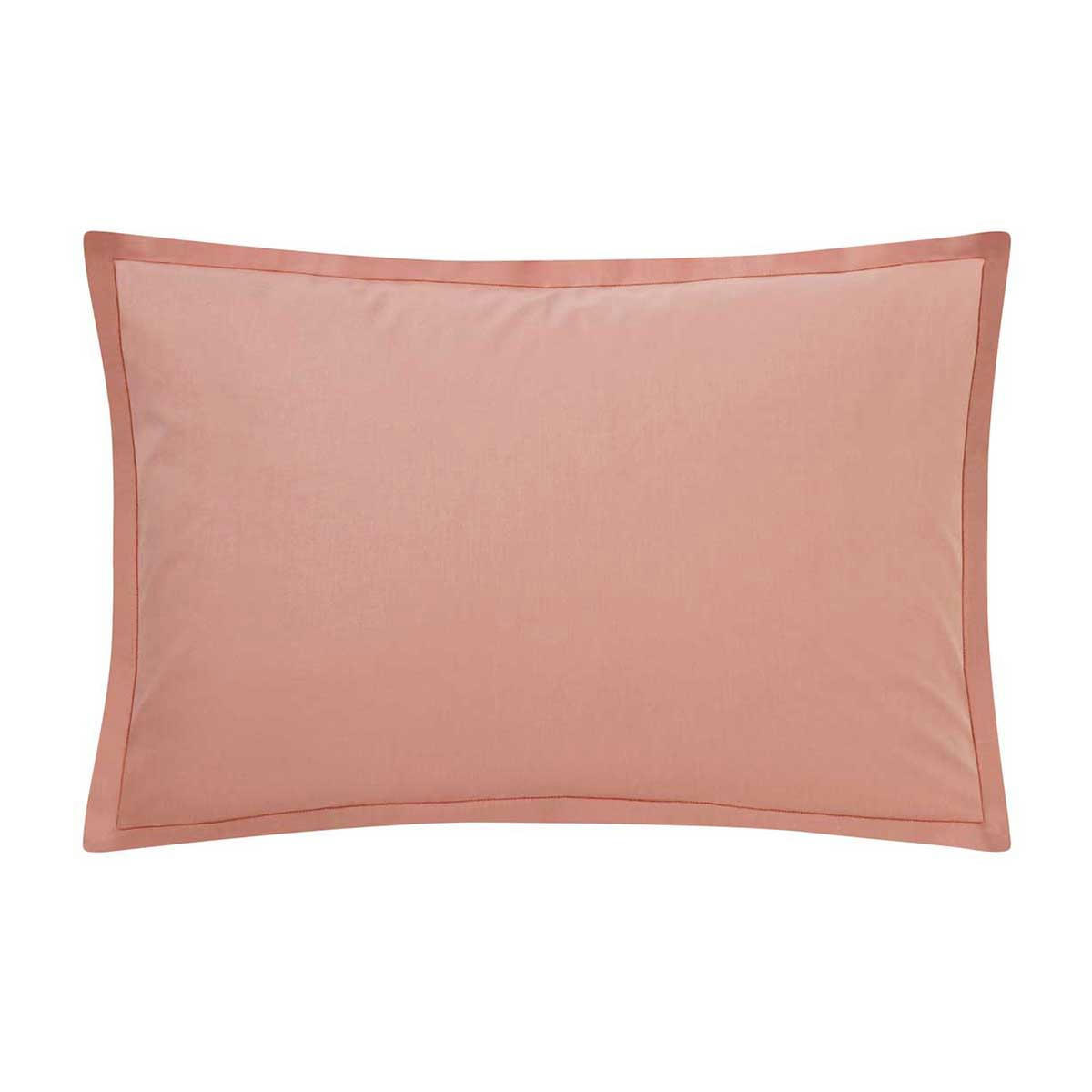 TOUT DOUX - Taie d'oreiller en coton rose solaire 50x70 Made in France