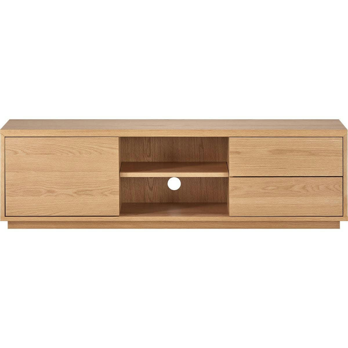 ODDA - Meuble TV 1 porte 2 tiroirs en bois 150 cm