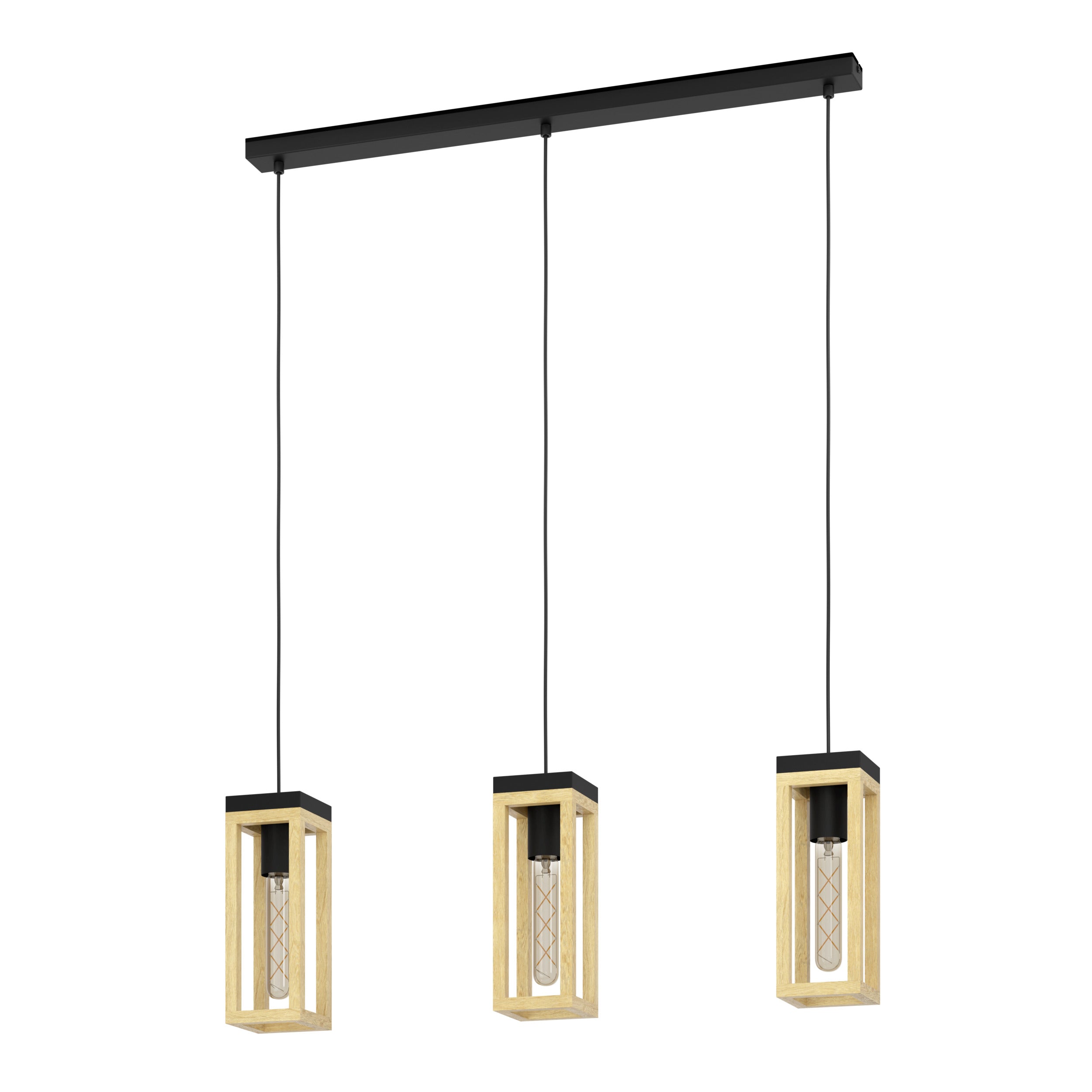 EGLO hanglamp Nafferton - e27 - 80 cm - zwart/bruin