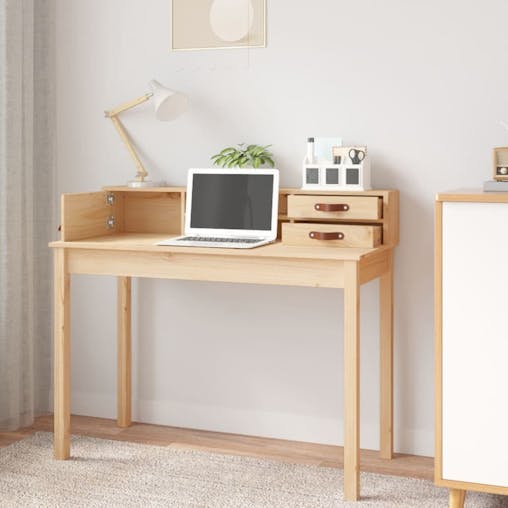 NNEVL Desk 110x50x93 cm Solid Wood Pine