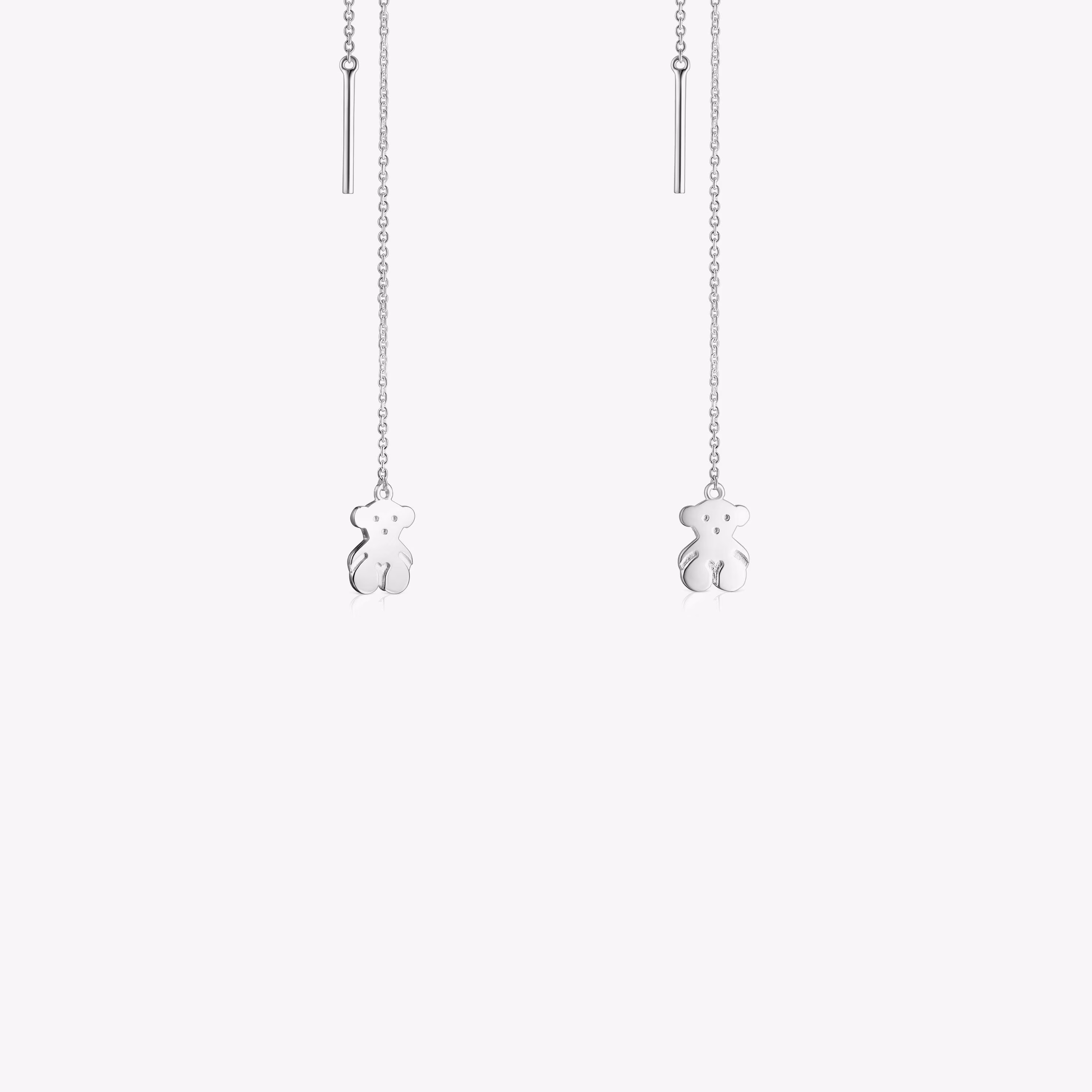 Pendientes largos de plata Nocturne