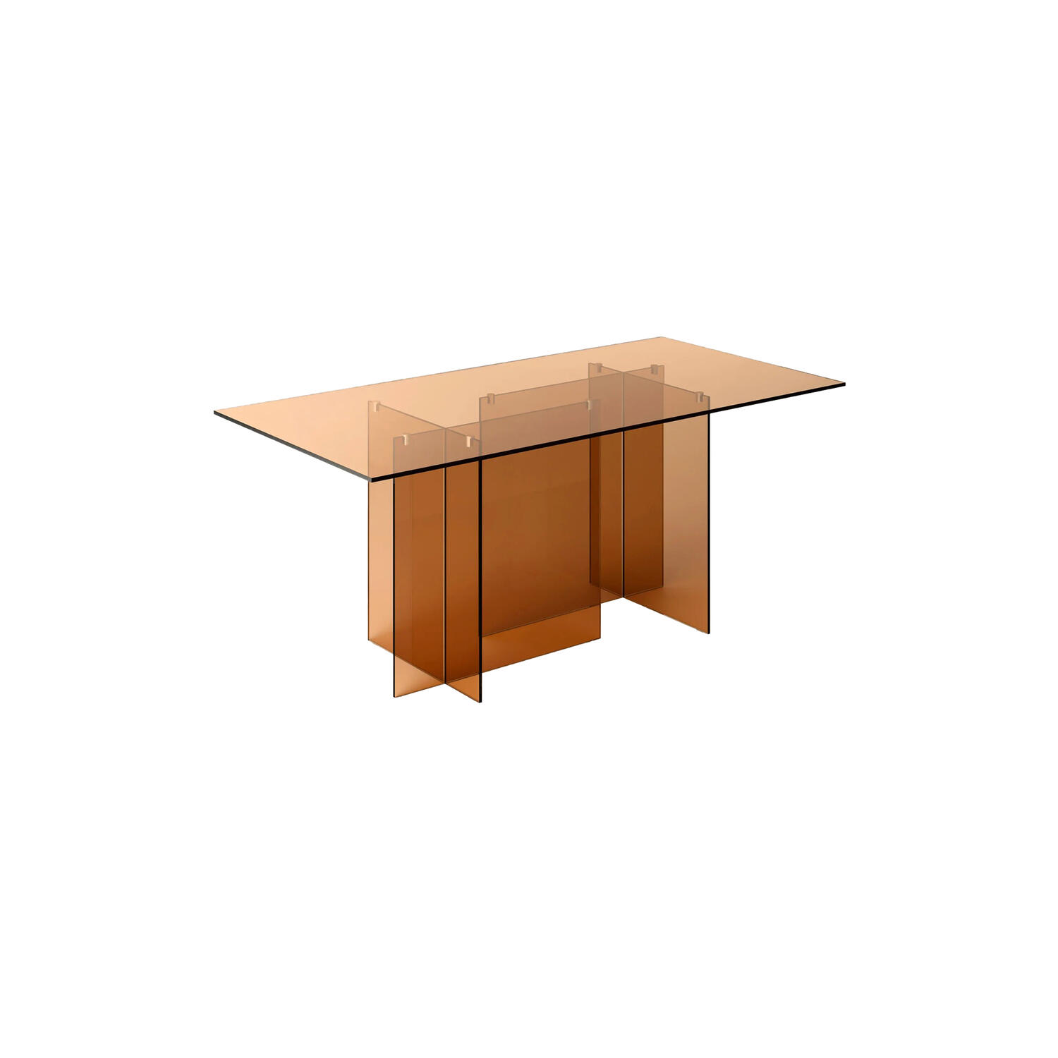 Anouk Glass Dining Table, brown transparent