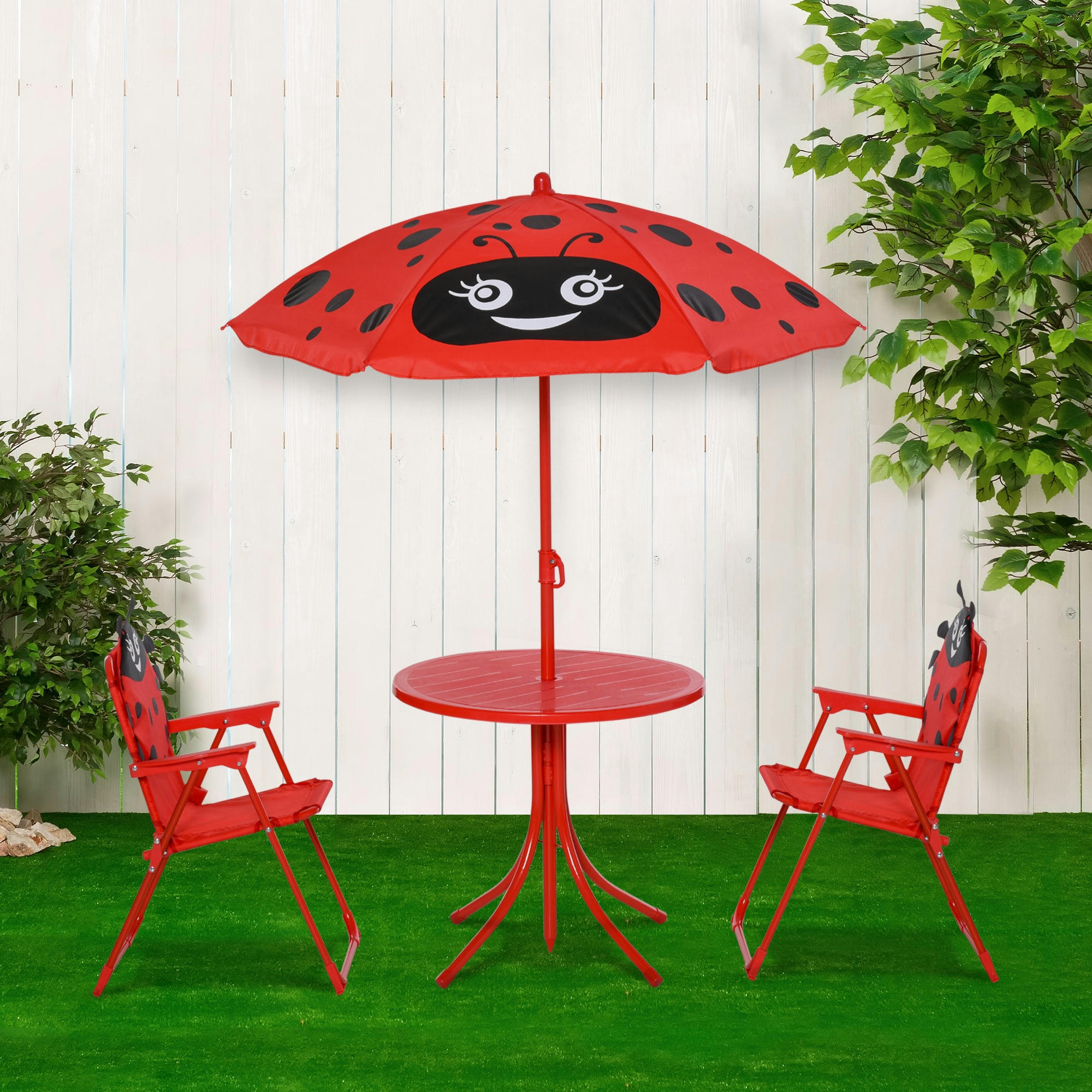 - Ensemble salon de jardin enfant 4 pièces design coccinelle