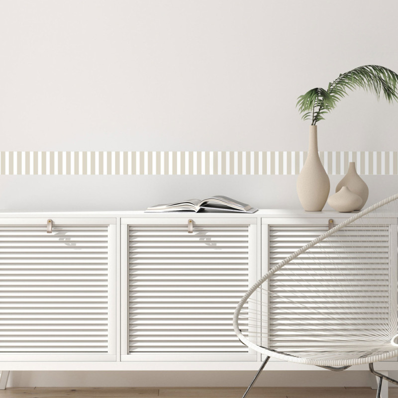 Frise adhésive Rayure beige 9 x 300 cm