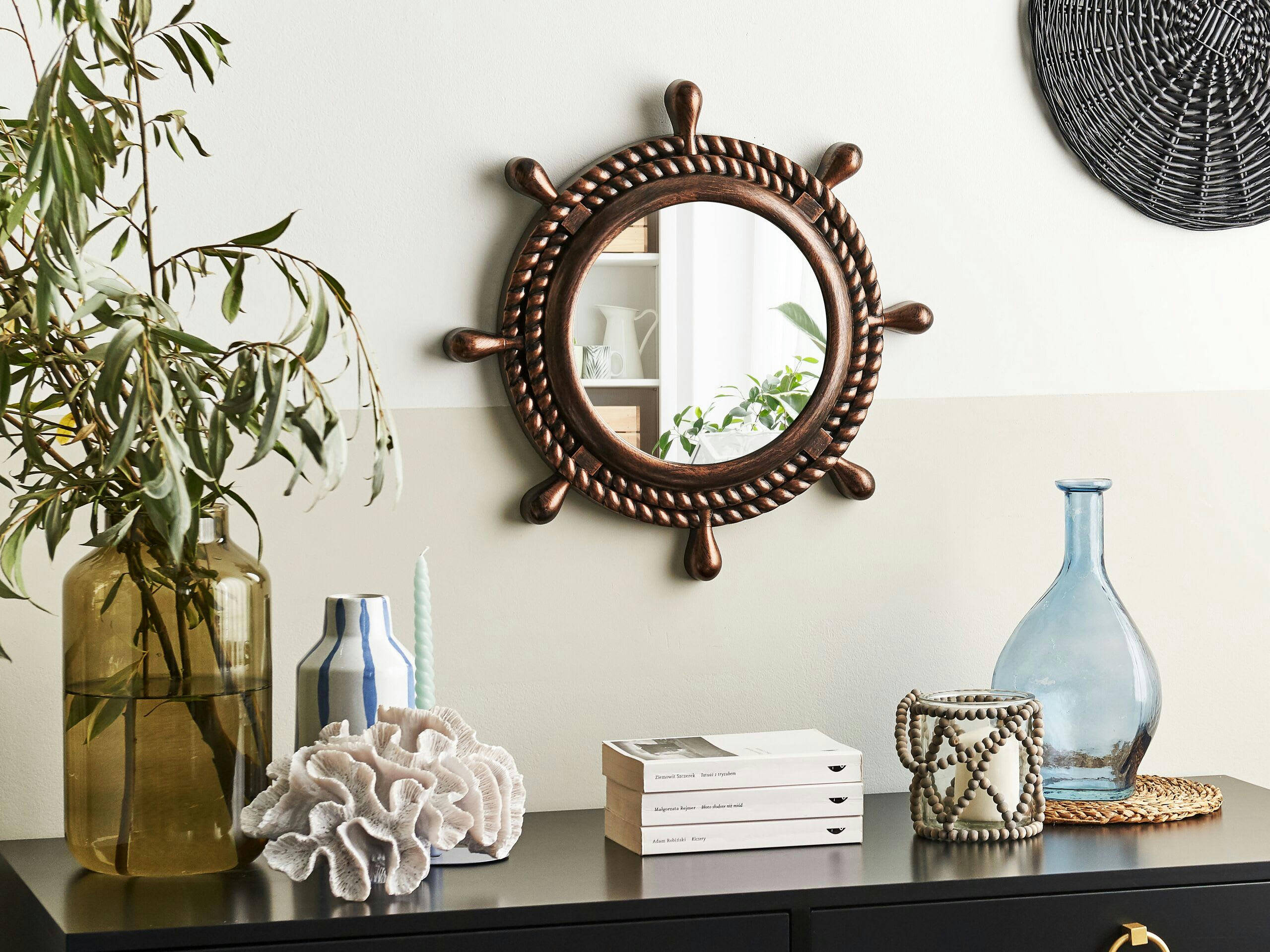 GORMAZ - Miroir en matériaux synthétiques marron 46x46