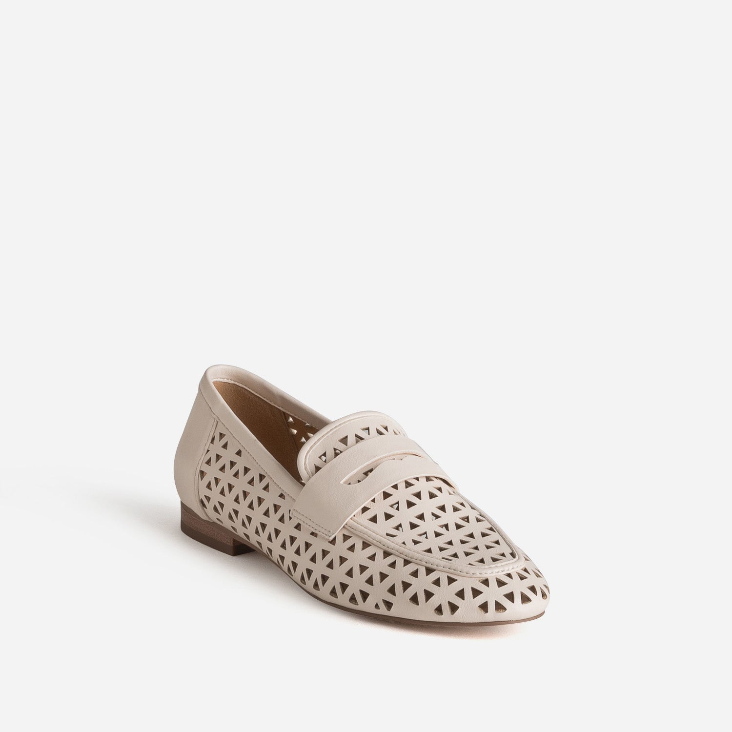 Mocassin écru ajouré