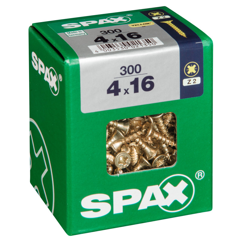Vis TF Pozi jaune Ø 4 x 16 mm 300 pièces SPAX
