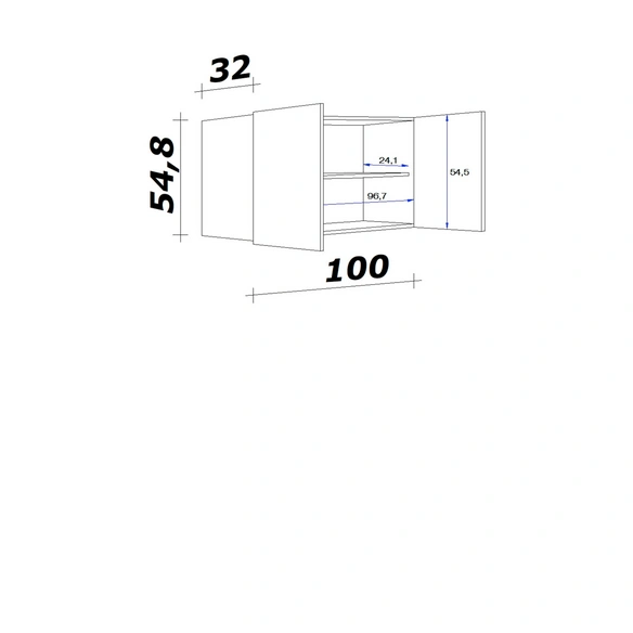 Hängeschrank »Lucca«, melaminbeschichtete Spanplatte, Anschlagrichtung: links/rechts