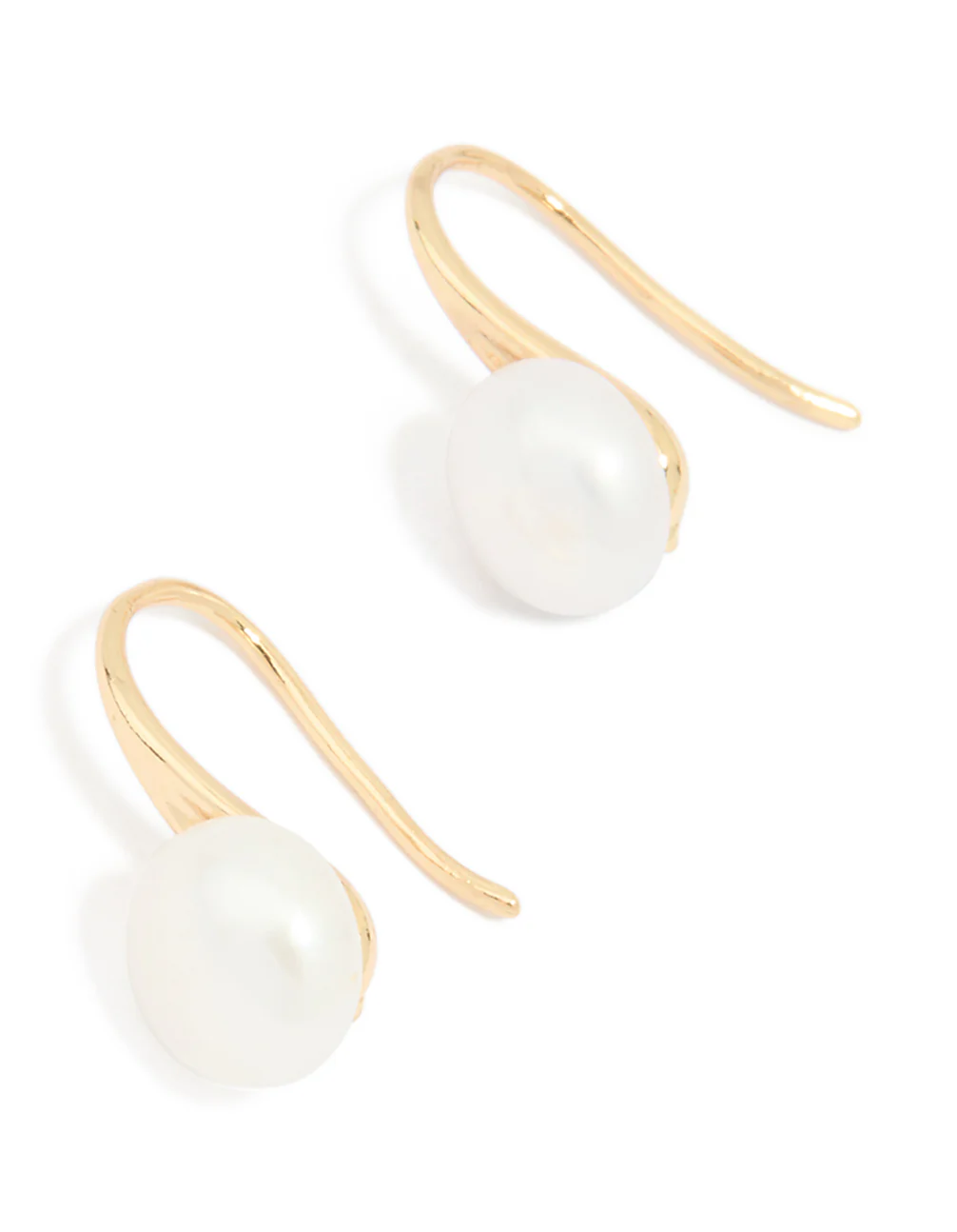 Gold Plated Freshwater Pearl Small Hook Earrings