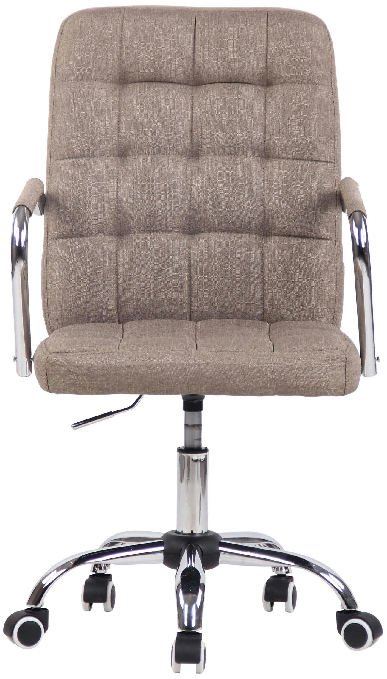 TERNI - Chaise de bureau réglable pivotante en tissu Taupe